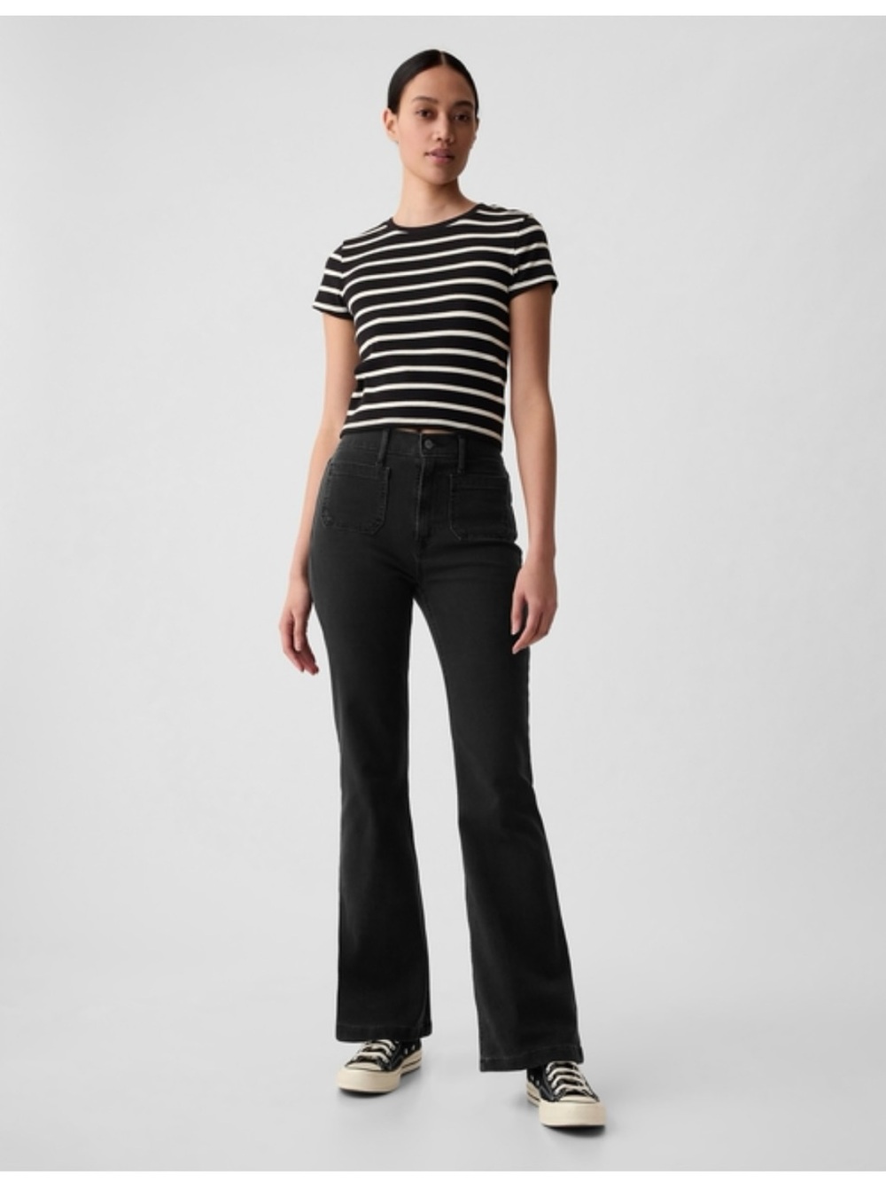 GAP Black High-Rise Flare Jeans